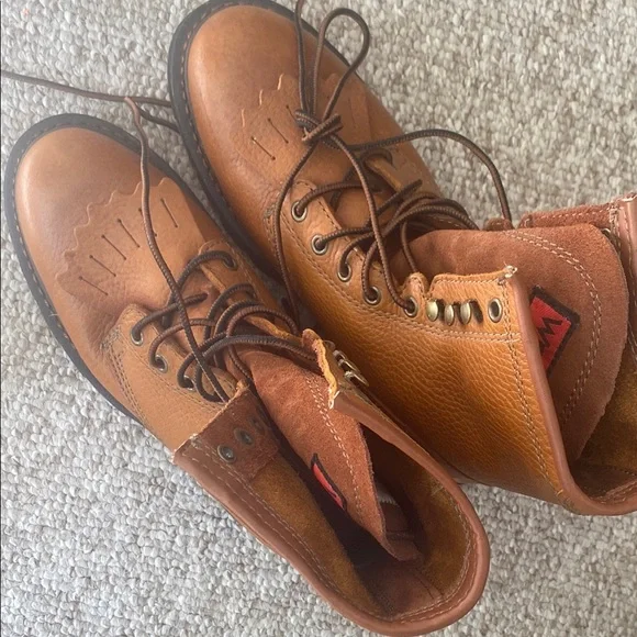 Mens Wrangler Dewitt work Brown Leather Boots 🥾- oil resistant & slip proof - Picture 8 of 10